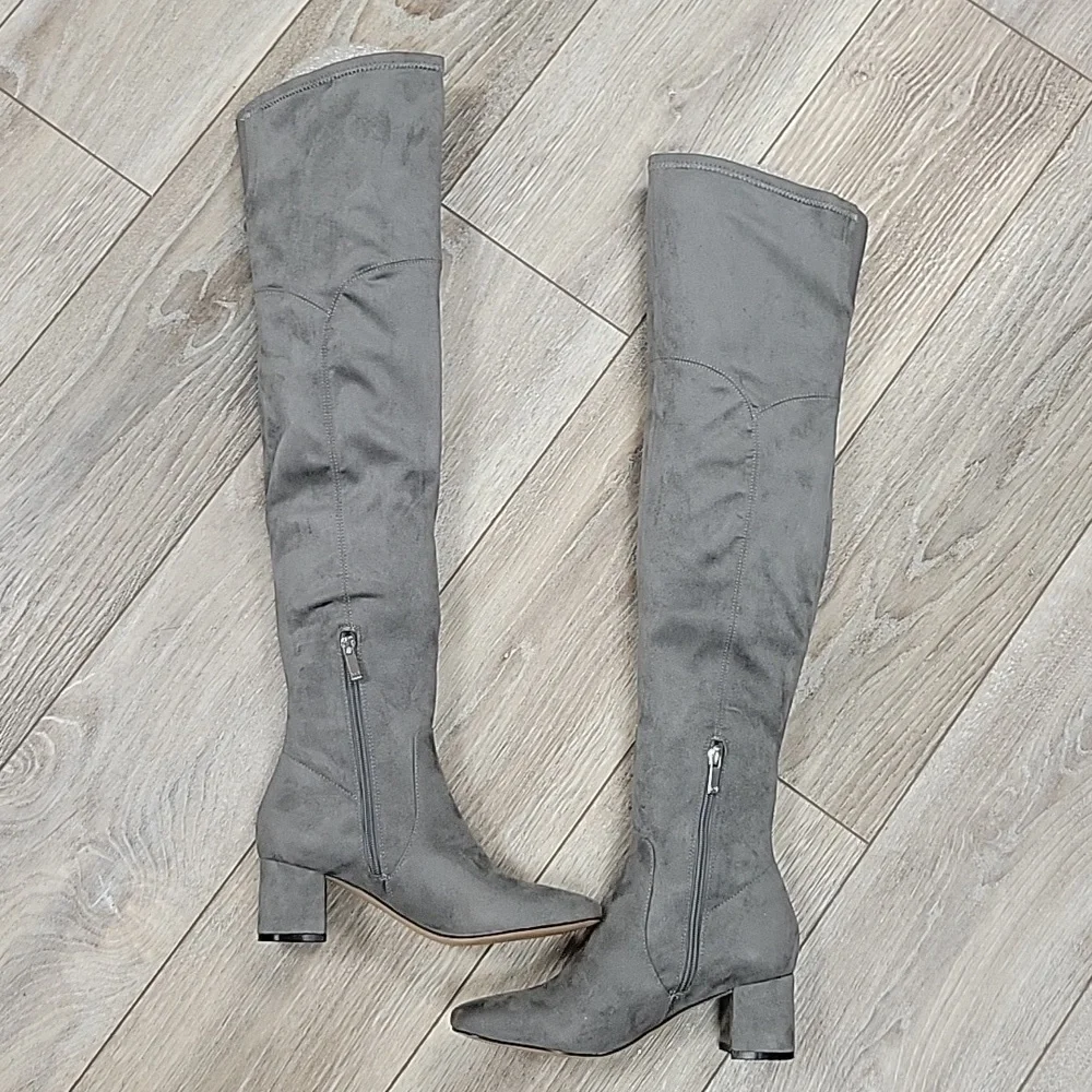 Marc Fisher LTD Size 6 Gray Charlotte Over the Knee Boots